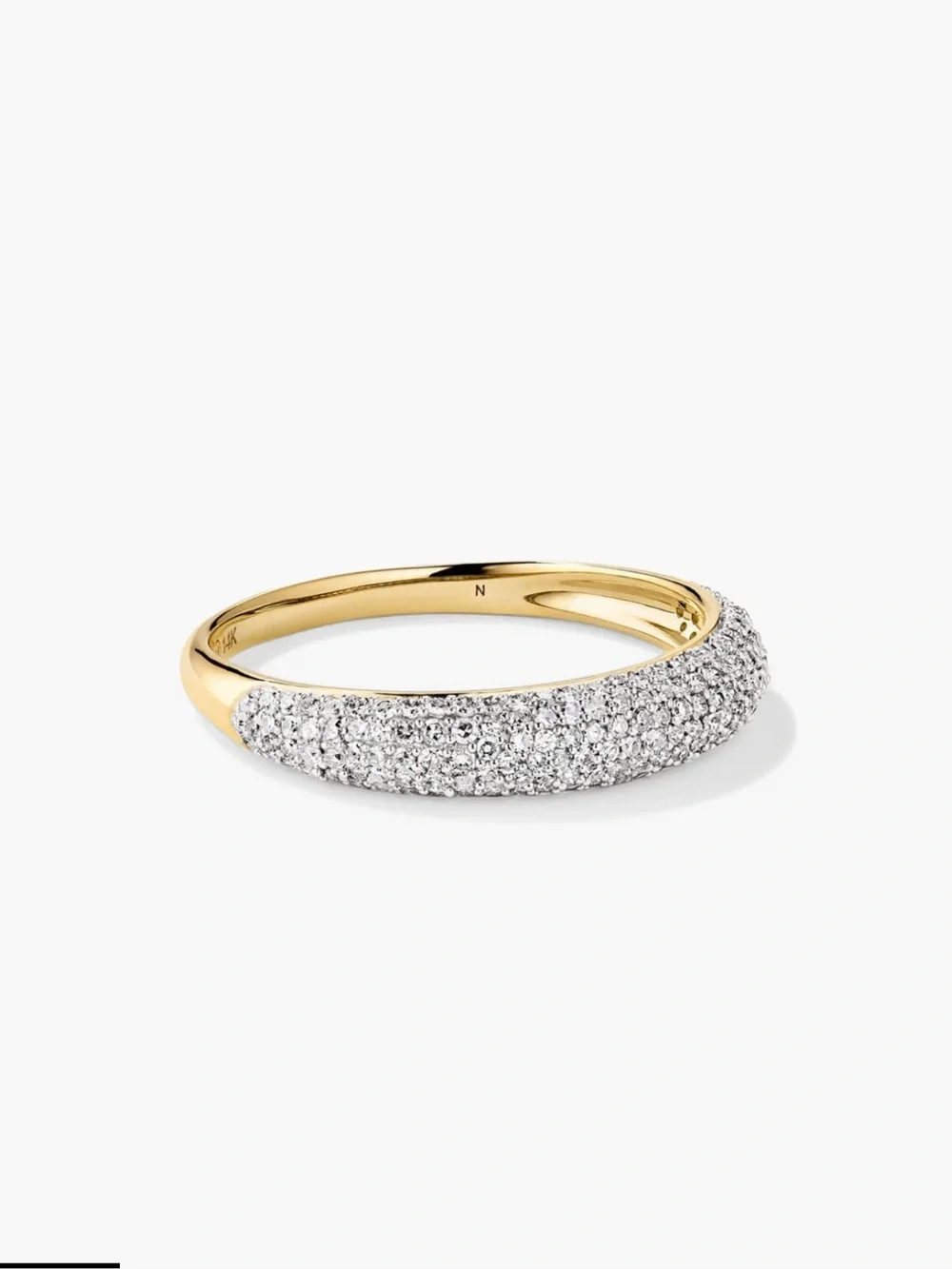 Mejuri | Ring | Mejuri Pave Diamond Thin Dome Ring with Natural Diamond